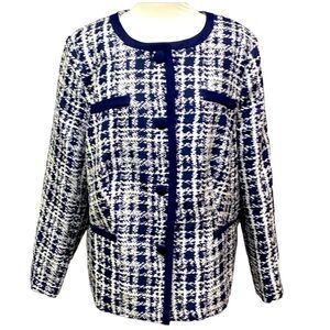 Danillo Navy White Long Sleeves Blazer